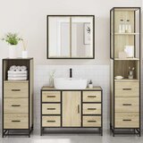  4-dijelni set kupaonskog namještaja boja hrasta sonome drveni | shoptok.hr
