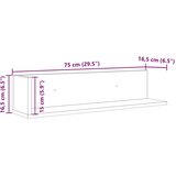 vidaXL Stenske police 2 kosa siva sonoma 75x16,5x16,5 cm inž. les | Shoptok.si