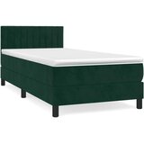 Box spring krevet s madracem tamnozeleni 90x190 cm baršunasti | shoptok.hr