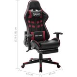 vidaXL Gaming stol z oporo za noge črno in vinsko rdeče umetno usnje | Shoptok.si