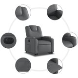  Električni naslonjač na podizanje od umjetne kože siva | shoptok.hr