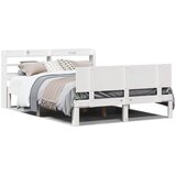 vidaXL Okvir kreveta s uzglavljem bijeli 140 x 190 cm od borovine Cijene