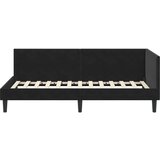 vidaXL Kutni okvir kreveta Crna 100 x 200 cm Velvet i inženjerski drvo | shoptok.hr