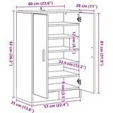  Ormari za cipele 60 x 35 x 92 cm Konstruirano drvo Smeđi hrast | shoptok.hr