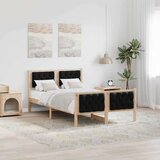 vidaXL Konstrukcija postelje Črna 135 x 190 cm Masivno borovo les | Shoptok.si