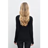 Cool & Sexy Women's Black Zipper Front Turtleneck Blouse M1908 | Shoptok.si