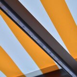 Tenda na ručno uvlačenje s LED svjetlima 300x250 cm žuto-bijela | Eponuda.com