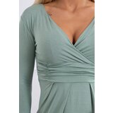 Kesi Fitted dress with a neckline under the bust dark mint | shoptok.hr