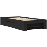  Okvir za krevet crni 75 x 190 cm od konstruiranog drva | shoptok.hr
