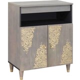vidaXL Ormarić / Komoda s policom Siva i zlatna 60 x 33.5 x 75 cm Cijene