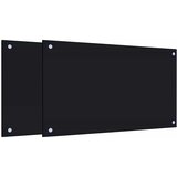  Kuhinjske zaštite od prskanja 2 kom crne 70 x 40 cm staklene | shoptok.hr