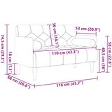  Dvosjed s jastucima, tamno sivi, 110 cm, baršun | shoptok.hr