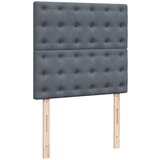 vidaXL Box spring postelja z vzmetnico temno siv 90x190 cm žamet | Shoptok.si