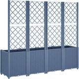  Vrtna sadilica s rešetkom plava siva 160 x 40 x 140 cm PP | shoptok.hr