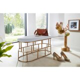 MID.YOU KLOP, tekstil bela, zlate barve | Shoptok.si