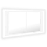  LED kupaonski ormarić s ogledalom bijeli 90x12x45 cm akrilni | shoptok.hr