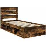  Krevetna konstrukcija s uzglavljem Dimljeni hrast 75 x 190 cm | shoptok.hr