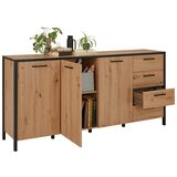 Mömax komoda kirikus, črna, barva hrasta | Shoptok.si
