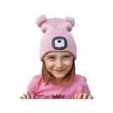 Extol kapa sa čelovkom i usb punjenjem 250 mah, roze sa pomponima, vel. dečija | Eponuda.com