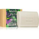 FAITH IN NATURE Lavender & Geranium organski trdi šampon s sivko 85 g