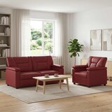  Set sofe 2 pcs Vinska crvena Umjetna koža | shoptok.hr