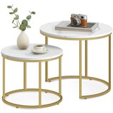  Okrugli stolić 2 kom - mramorne / zlatne noge | shoptok.hr