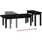  2-dijelni set stolića za kavu crni od masivne borovine | shoptok.hr