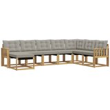 vidaXL Zunanja garnitura za sedenje 8 pcs Bela in svetlo siva, (5000281622) | Shoptok.si