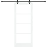vidaXL Drsna vrata z kompletom strojne opreme Bela 86x211 cm Masivni bor | Shoptok.si