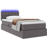  Krevet s prostorom za pohranu s LED-om Siva 100 x 200 cm | shoptok.hr