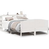 Maison Chic Posteljni okvir - Dvoposteljna postelja - Zakonska postelja brez vzmetnice bel 120x200 cm trdna borovina-J11228, (21771520) | Shoptok.si