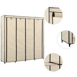  Garderobna omara s 4 predelki krem 175x45x170 cm | Shoptok.si