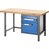 eurokraft pro delovna miza z nastavitvijo višine, izvedba z ogrodjem, 1 predal, 1 krilna vrata, širina 750 mm, svetlo siva / zelena | Shoptok.si
