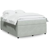 vidaXL Krevet s oprugama i madracem svjetlosivi 140x190 cm baršunasti | shoptok.hr