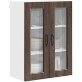  Zidni stakleni ormarić Smeđi hrast 60 x 31 x 80 cm | shoptok.hr