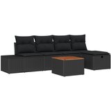 vidaXL set od 6 vrtnih sofa s jastučićima crni poliratan | shoptok.hr