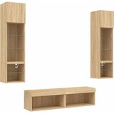  6-dijelni zidni TV elementi s LED svjetlima boja hrasta drveni | shoptok.hr