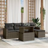  6-dijelni set vrtnih sofa od poliratana s jastucima sivi | shoptok.hr