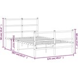  Metalni okvir kreveta uzglavlje i podnožje bijeli 120x200 cm | shoptok.hr