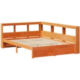 Krevet s policama s uzglavljem 2 pcs Vosak smeđa 200 x 140 cm | Eponuda.com