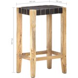  Barski stolci od prave kože 2 kom crni 75 cm | shoptok.hr