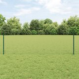 vidaXL Ograjni stebri 11 kosov U-kanal zelena 60 cm jeklo, Šesterokotna ograja zelena 0.6x25 m jeklo Cene