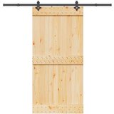 vidaXL Drsna vrata s kompletom vodil 100x210 cm trdna borovina | Shoptok.si