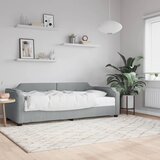 vidaXL Dnevna postelja z vzmetnico svetlo siva 90x200 cm blago Cene