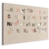  Slika - Alphabet at the Zoo - Joyful Animals and Their Names on a Beige Background 30x20 Na talijanskom platnu | shoptok.hr