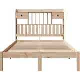  Posteljni okvir brez vzmetnice 135x190 cm trdna borovina | Shoptok.si