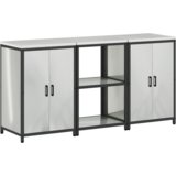  Kuhinjski set za pohranu 3 pcs Srebrna 180 x 50 x 92 cm | shoptok.hr