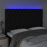  LED uzglavlje crno 160x7x118/128 cm od tkanine | Eponuda.ba