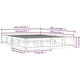  Za krevet od masivnog drva sivi 150x200 cm 5FT veliki | shoptok.hr