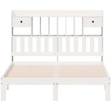 vidaXL Krevet s regalom z knjige bez madraca bijeli 150x200cm borovina | shoptok.hr